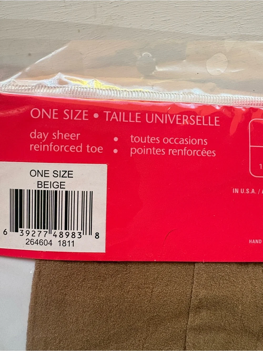 sophi One Size Sheer Pantyhose - Beige - 3 packs